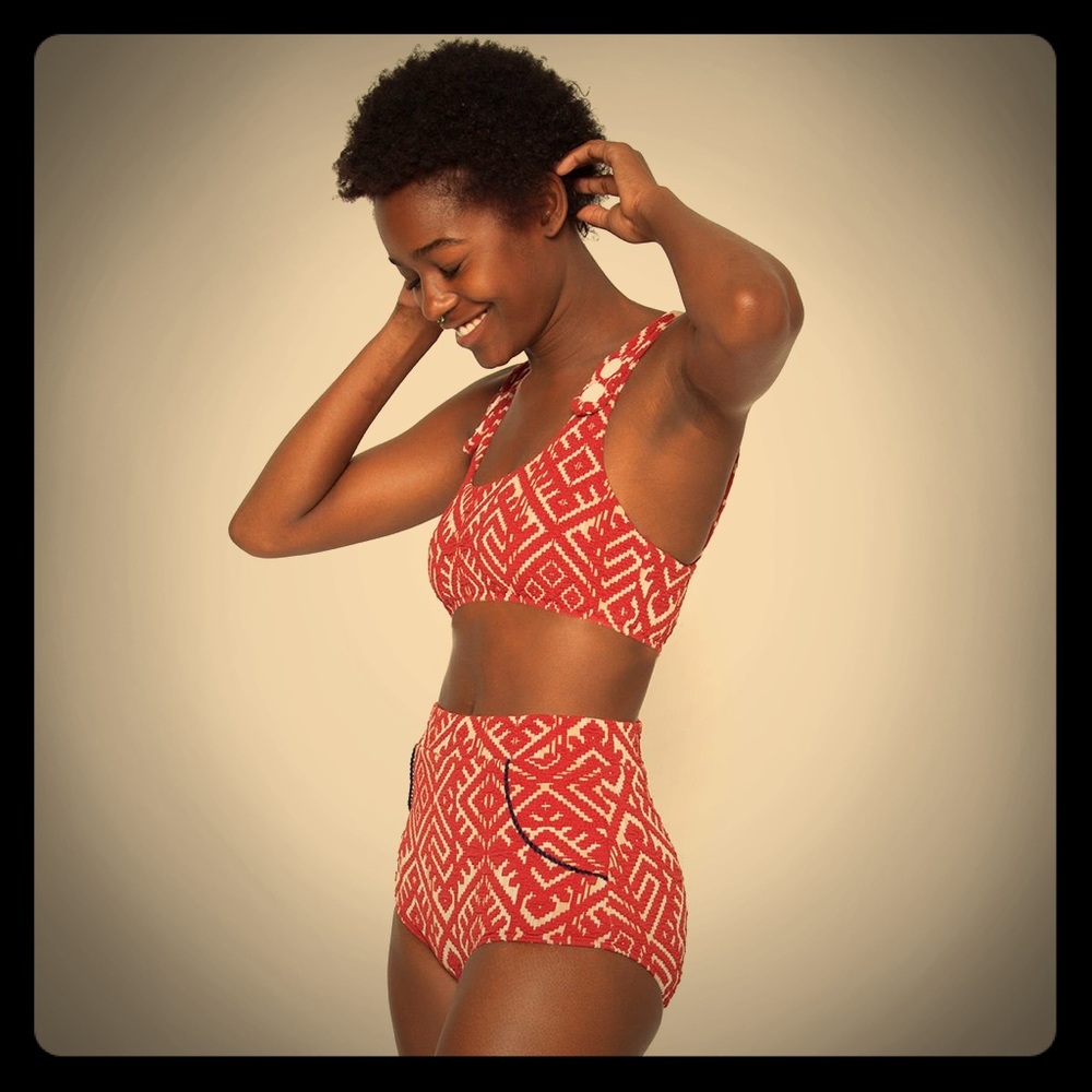 NEW high-waist bikini bottoms-Large-with all tags!